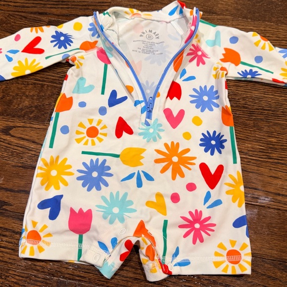 Bright Floral & Gingham Rash Guard Swim Sets 3-6M Bundle – Primary - Picture 2 of 7